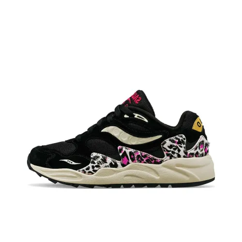 Saucony Grid Shadow 2 Slip-resistant Abrasion-resistant Low Top Casual Running Shoes Women's Black White