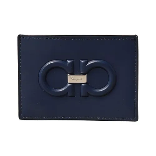 FERRAGAMO Телячья кожа Держатель для визиток Кошелек Картхолдер Мужской Темно-синий