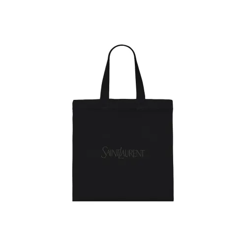 SAINT LAURENT Хлопок Тоут Сумка Сумка для покупок Сумка на плечо Сумка Мужская Черная