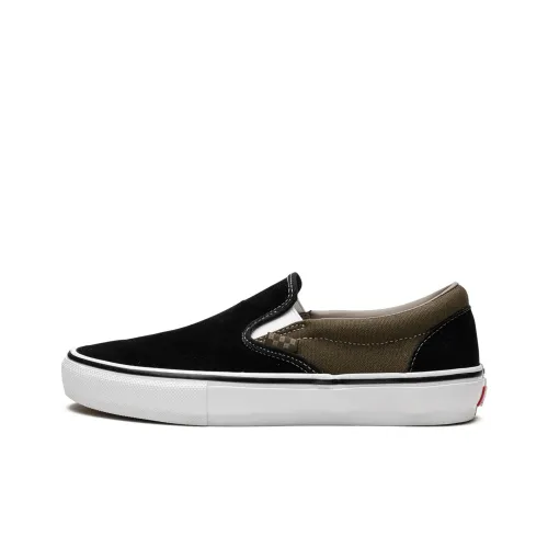 Vans Slip On Series Low Топ Скейтборд Кроссовки Мужские Черные Зеленые