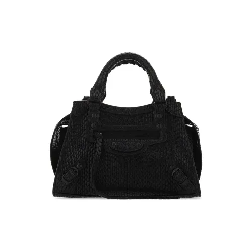 Balenciaga Neo Classic Коровья кожа Тоут Сумка Сумка для покупок Сумка через плечо Сумка Мини Женская Черная