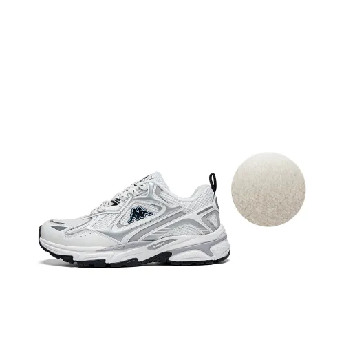 KAPPA Панель Термозащита Устойчивость к Износу Противоскользящий Низкий Топ Повседневные Беговые Кроссовки Унисекс Белый Серый