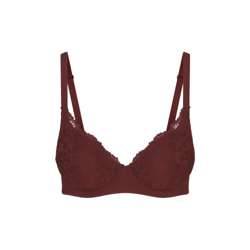 SKIMS FW24 FITS EVERYBODY Кружево Полное покрытие Бюстгальтер Женский 1 упаковка OXBLOOD Бычья кровь