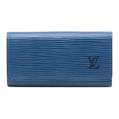 LOUIS VUITTON Кошелек из кожи EPI женский синий