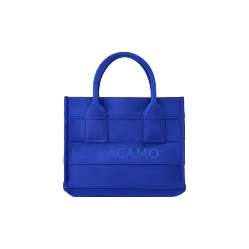 Ferragamo Ткань Тоут Сумка Сумка для покупок Маленькая Сумка Женская Синяя