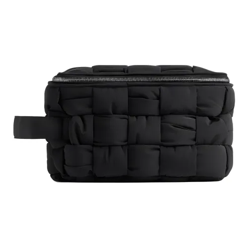 Bottega Veneta CASSETTEIntrecciato Ткань Сумка для туалетных принадлежностей Дорожная сумка Мужская Черная