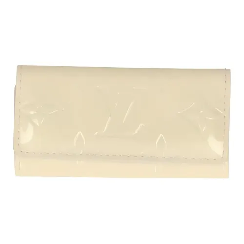 LOUIS VUITTON Лакированная кожа Телячья кожа Кошелек Key Pouch Унисекс Белый