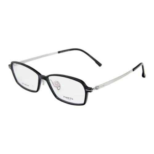 PORTS Пластина And Металл Прямоугольный Оправы для очков Женские Черный