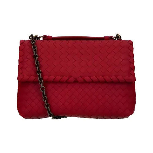 Bottega Veneta Сумка через плечо из натуральной кожи женская красная