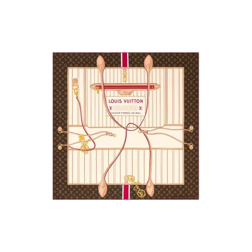 LOUIS VUITTON Шарфы из шелка Mulberry Женские Молочно-белые