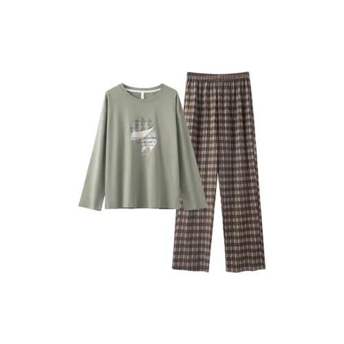 Sharefun Пижамный комплект женский зеленый