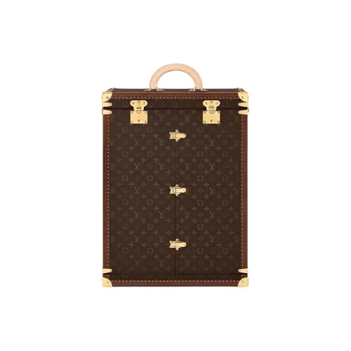 LOUIS VUITTON CapucinesTrunk Покрытый холст с кожаными вставками коробка для хранения нано мужской коричневый