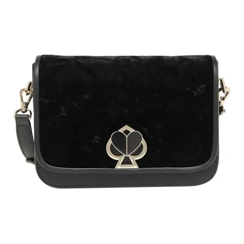 Kate Spade Nicola Вельветовая кожа Сумка через плечо Средняя Женская Черная