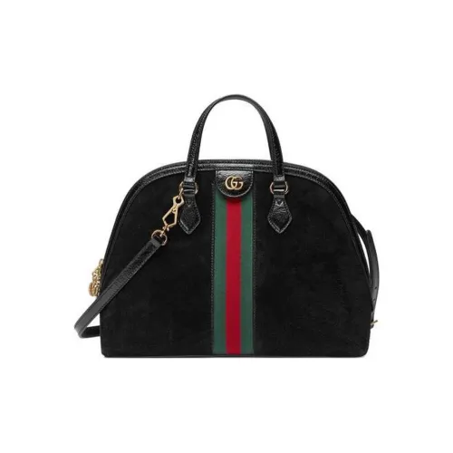 GUCCI Ophidia Холст с кожей Комбинированный Купольная Сумка Сумка через плечо Сумка среднего размера Женская Черная