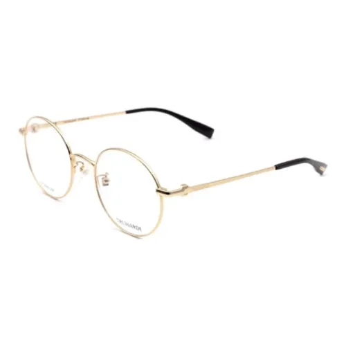 TRUSSARDI Чистый титан Круглые оправы для очков Унисекс Яркое золото