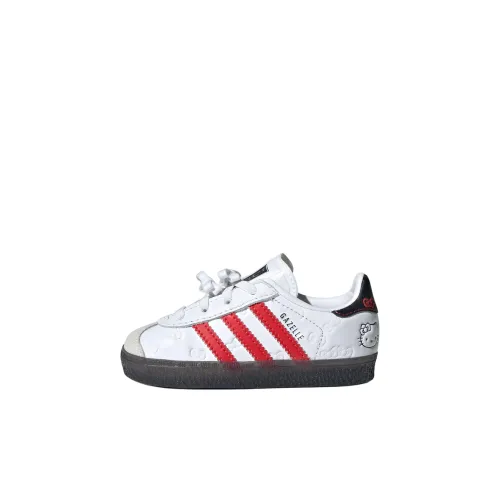 Hello Kitty x Adidas Originals Gazelle Аbrasion Resistant Низкие Топ Обувь для малышей Белый Красный Infant и Toddler