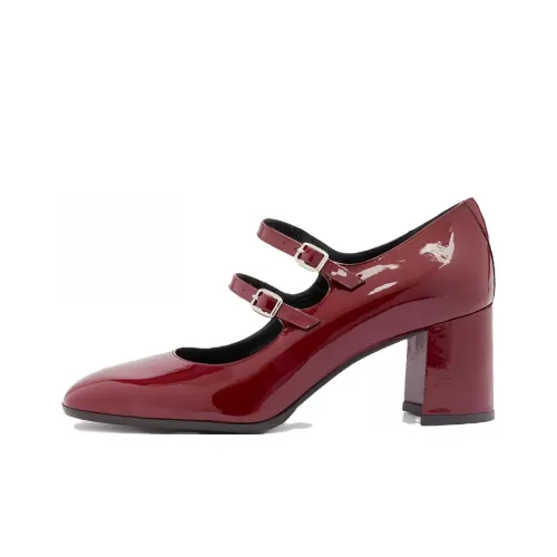 Carel Грубый каблук Туфли Мэри Джейн 6 см Женские Красный