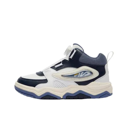 FILA KIDS BOA Slip-resistant Abrasion-resistant High Top Детские Скейтбординги Белый Черный Подростки