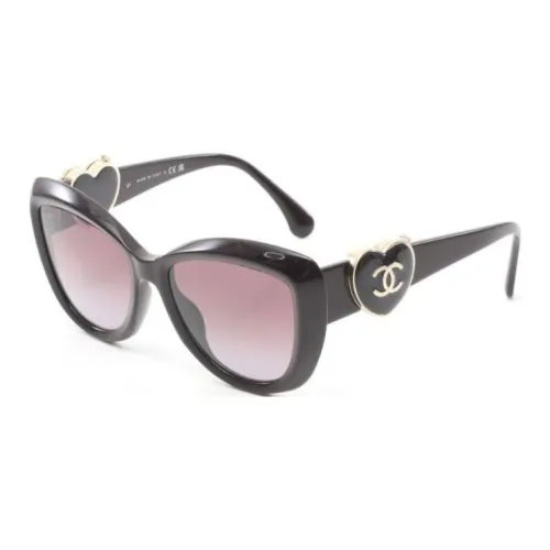 CHANEL Ацетат Нерегулярная форма Солнцезащитные очки Женские Черный