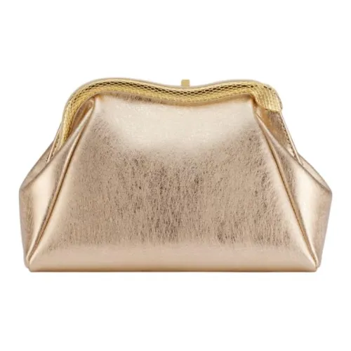 BVLGARI Serpentine Телячья кожа Клатч Маленький Женский Светлый Золото