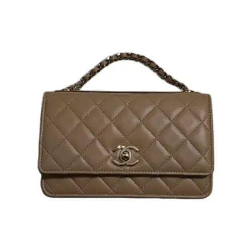 CHANEL Lambskin Сумка через плечо Сумка Mini Женская Темно-бежевый