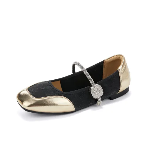 La Chapelle Грубый каблук Туфли Мэри Джейн Женские Черные