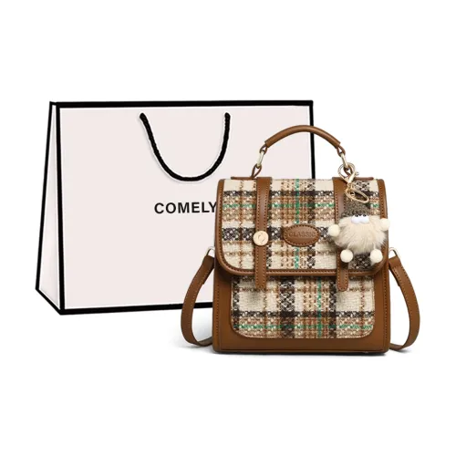 COMELY Ткань Синтетическая кожа Маленький рюкзак Обычный Женский Кофе