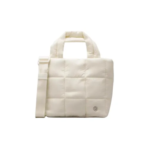 Lululemon Стеганый Нейлон Тоут Сумка Сумка для покупок Сумка через плечо Сумка Женская Elf Желтая