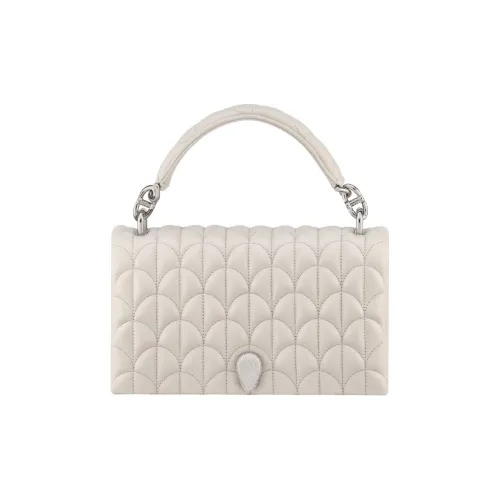 BVLGARI SERPENTI Телячья кожа Портативный Сумка через плечо Сумка на плечо Женская Белая