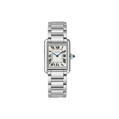 CARTIER Кварцевый Movement Женские TANK DE Часы 29,5mm*22mm Серебряный