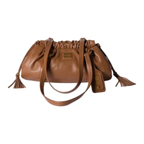 MIU MIU Напп-Кожа Сумка через плечо Стандартная Женская Коньяк Бренд