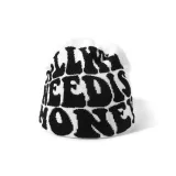 Хип-хоп, буква, вязаная шапка, белая, черная