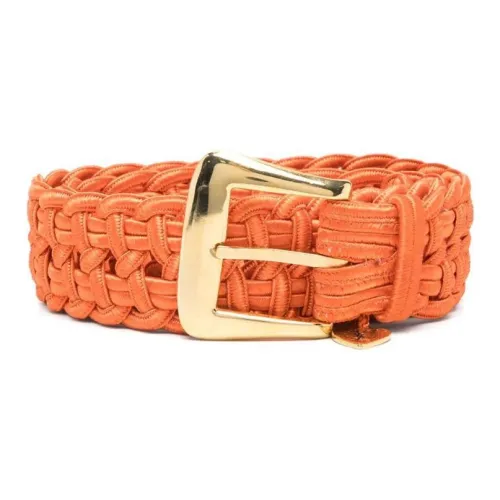 SAINT LAURENT Шелковые ремни Женские Оранжевые 4CM