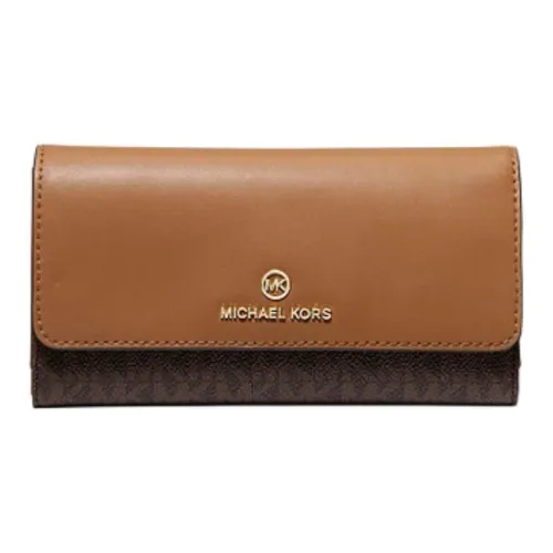 MICHAEL KORS Покрытый холст Кошелек Большой Женский Коричневый