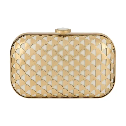 BVLGARI Металл Клатч Женский Белый и Золотой