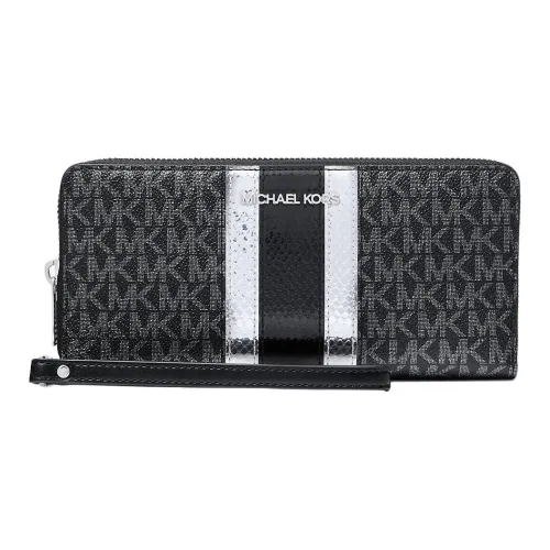 MICHAEL KORS Jet Set Travel Покрытый холст Кошелек Большой Женские Черный