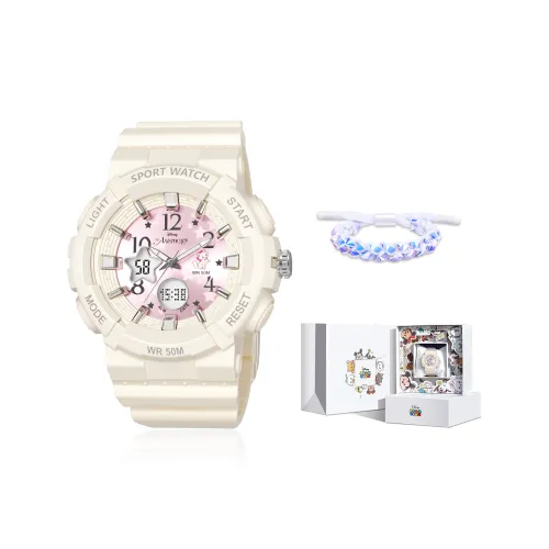 Disney Электронный + Кварцевый Механизм TPU Ремешок Часы Женские Розовый Циферблат