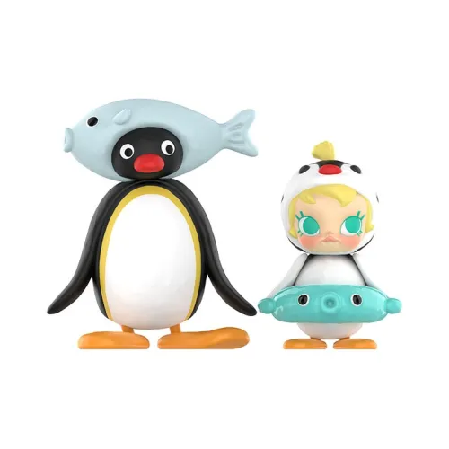 POP MART Коллаборация Специальная серия Детский Молли × PINGU Веселье с Рыбкой Модные фигурки