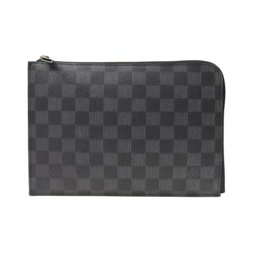 LOUIS VUITTON Кожа Клатч Мужской Серый Черный