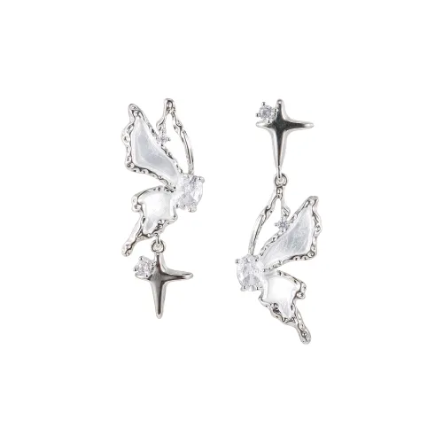 KING OF BLING Сплав 925 стерлинговое серебро булавка с серьгами цирконий женский удача