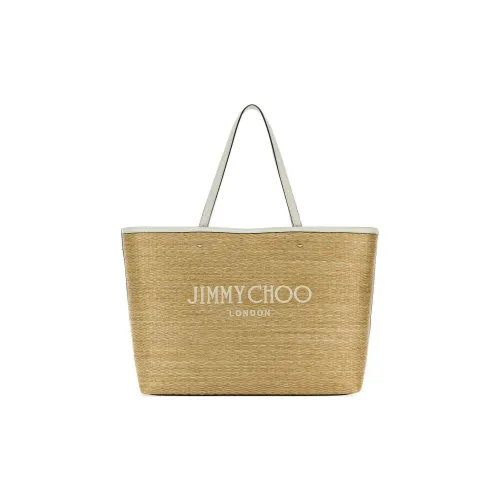 Jimmy Choo Raffia Tote Bag Shopping Bag Women's Natural