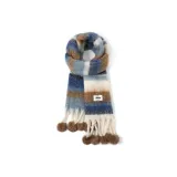 Синий, коричневый, полосы