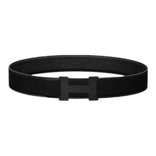 HERMES Ремни из коровьей кожи Мужской Черный Ширина 3,8 см