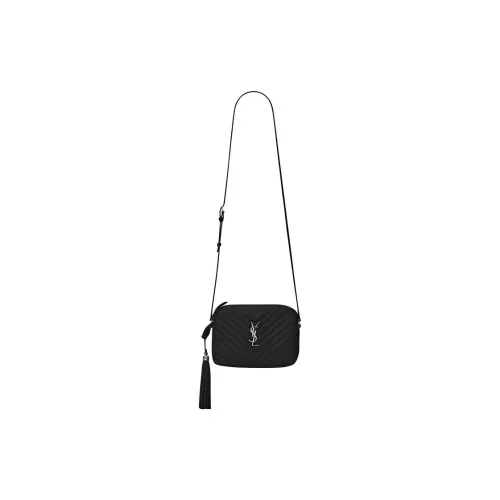 SAINT LAURENT LOU Quilted Leather Camera Bag Shoulder Bag Women's Black