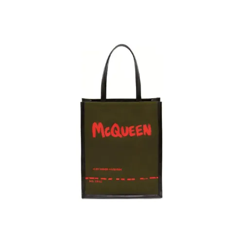 Alexander McQueen Cotton Shopping Сумка Tote Сумка Сумка через плечо Мужская Армейский зеленый