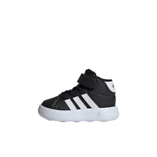 Adidas GRAND COURT MID Топ Обувь для малышей Черный белый Infant And Toddler