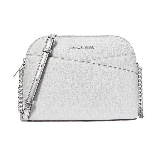 MICHAEL KORS Jet Set Travel POLY Покрытый холст Сумка через плечо Средний Женская серебряная