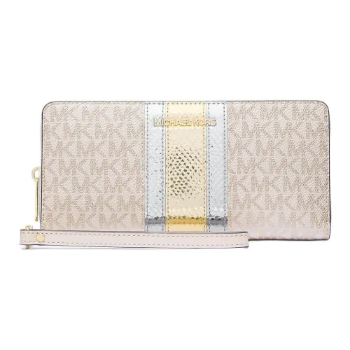 MICHAEL KORS Покрытый холст Кошелек Большой Женский Белый и Золотой