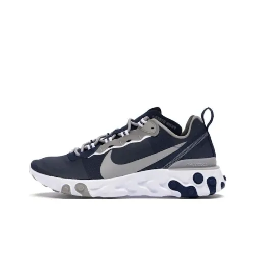 Nike React Element 55 Амортизирующие низкие беговые кроссовки с противоскользящим эффектом унисекс синий серый