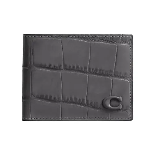 COACH Телячья кожа Кошелек Мини Мужской Уголь